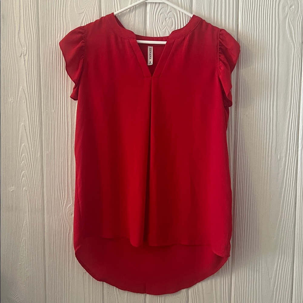 Zenana Outfitters Vibrant Red V-Neck Top